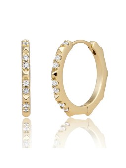 Orecchini scintillanti rotondi placcati oro con zirconi cubici EAG31 donna