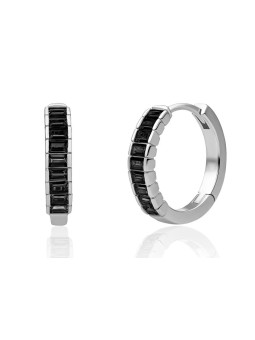 Scintillanti Orecchini in argento con zirconi cubici neri EAS23-CZ02 donna