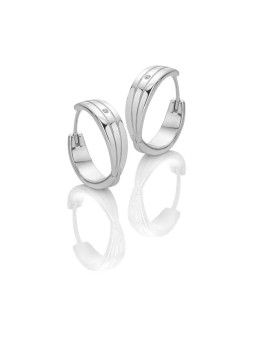 Hot Diamonds Orecchini a cerchio di lusso in argento con diamanti Trio DE840 donna