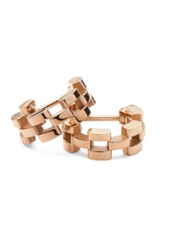 Daniel Wellington Moderni orecchini a cerchio in acciaio placcato oro 3-Link DW00400959 donna