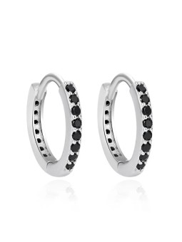 Agato Orecchini a cerchio in argento con zirconi neri AGT-E234KBK donna