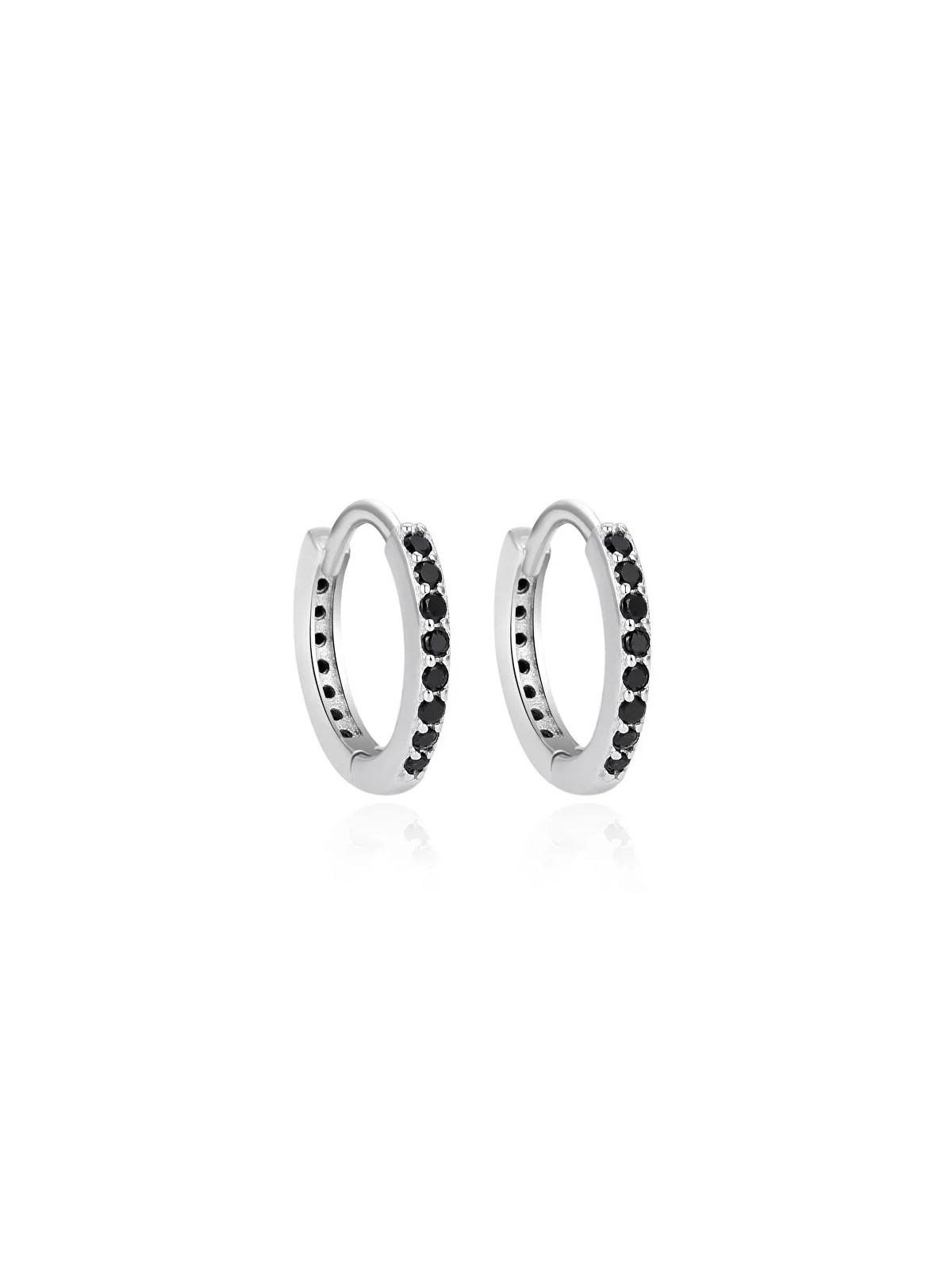 Agato Orecchini a cerchio in argento con zirconi neri AGT-E234KBK donna