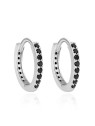 Agato Orecchini a cerchio in argento con zirconi neri AGT-E234KBK donna