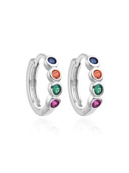 Agato Bellissimi orecchini in argento a cerchio con zirconi AGT-E248KC donna