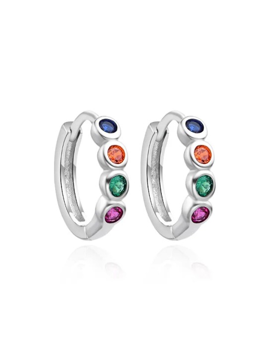 Agato Bellissimi orecchini in argento a cerchio con zirconi AGT-E248KC donna