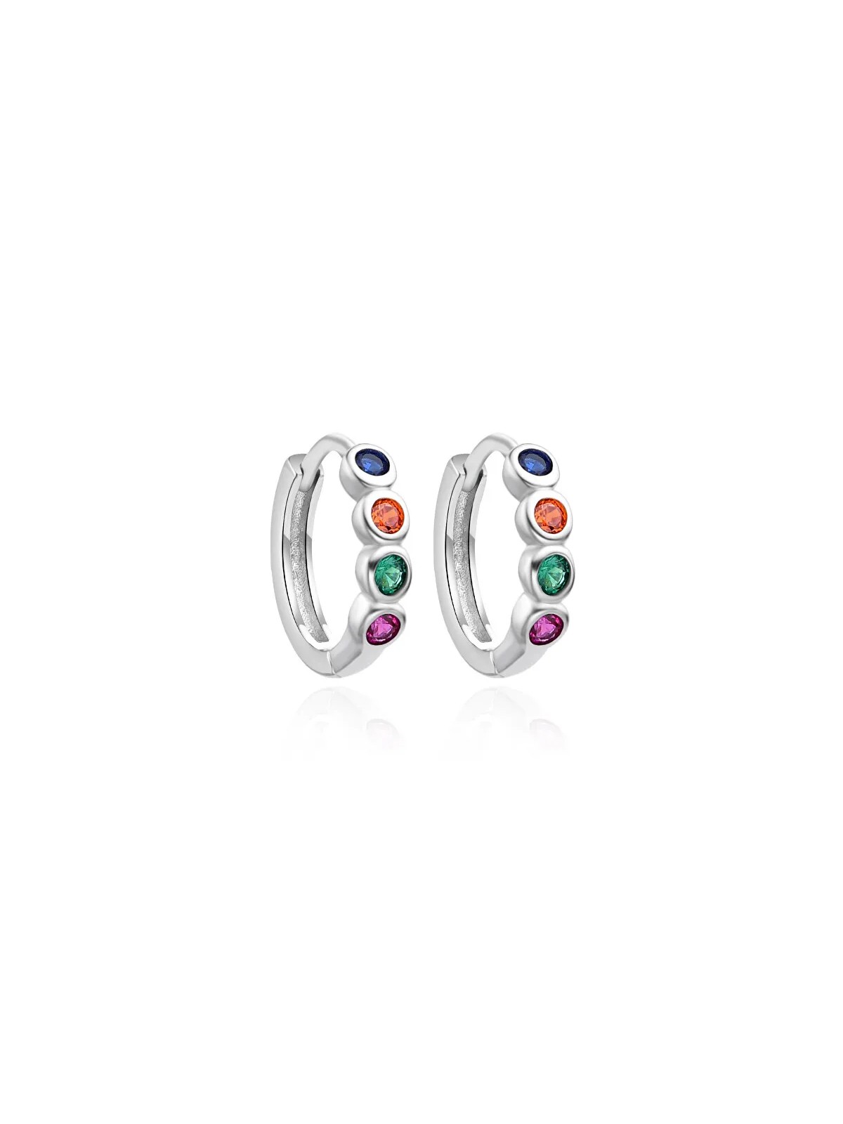 Agato Bellissimi orecchini in argento a cerchio con zirconi AGT-E248KC donna