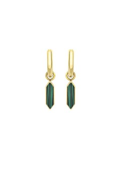 BREIL Orecchini moderni placcati oro con malachite Stylize TJ3659 donna