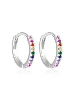 Agato Orecchini a cerchio in argento con zirconi colorati AGT-E177KC donna