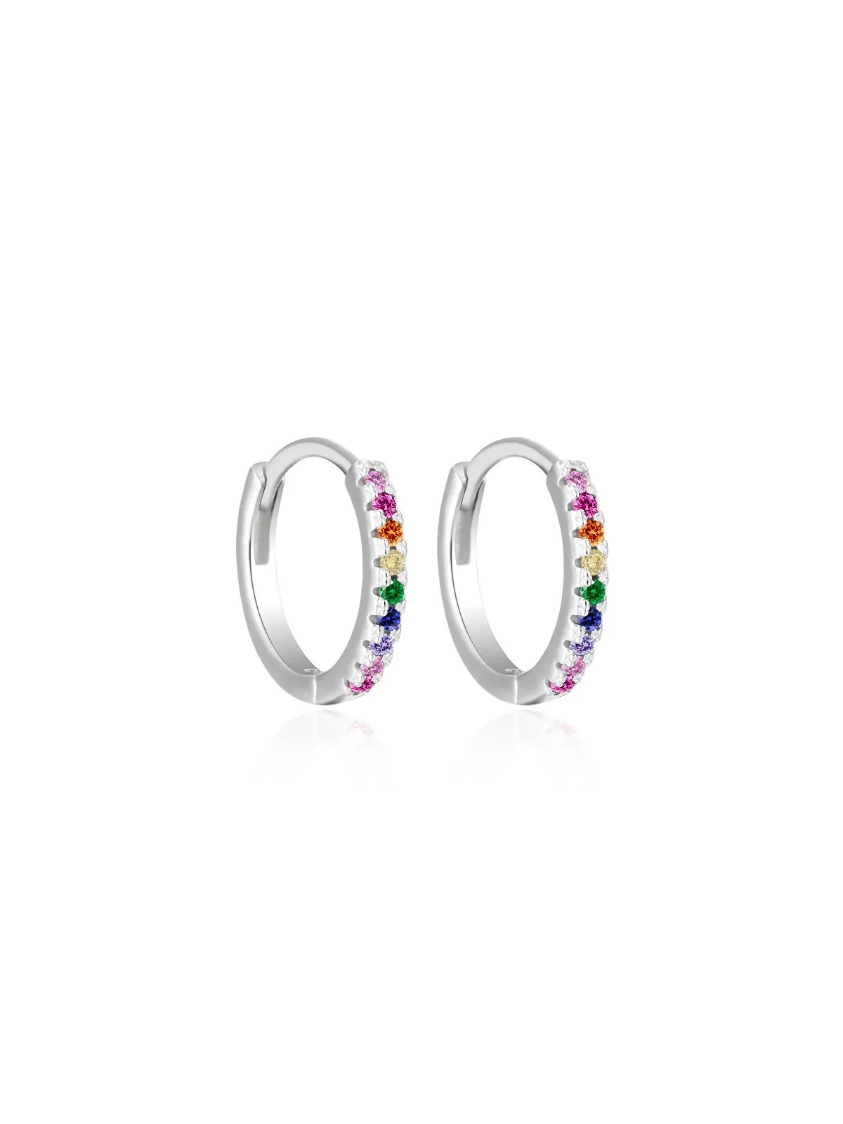 Agato Orecchini a cerchio in argento con zirconi colorati AGT-E177KC donna