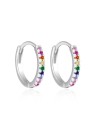 Agato Orecchini a cerchio in argento con zirconi colorati AGT-E177KC donna