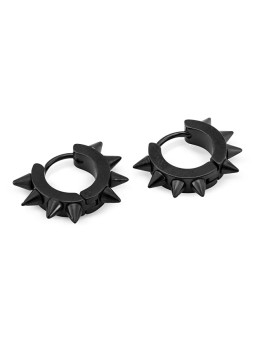 Troli Orecchini rotondi neri con barbiglio KS-137 unisex