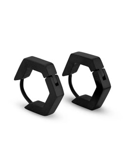 Troli Orecchini rotondi neri KS-158 unisex