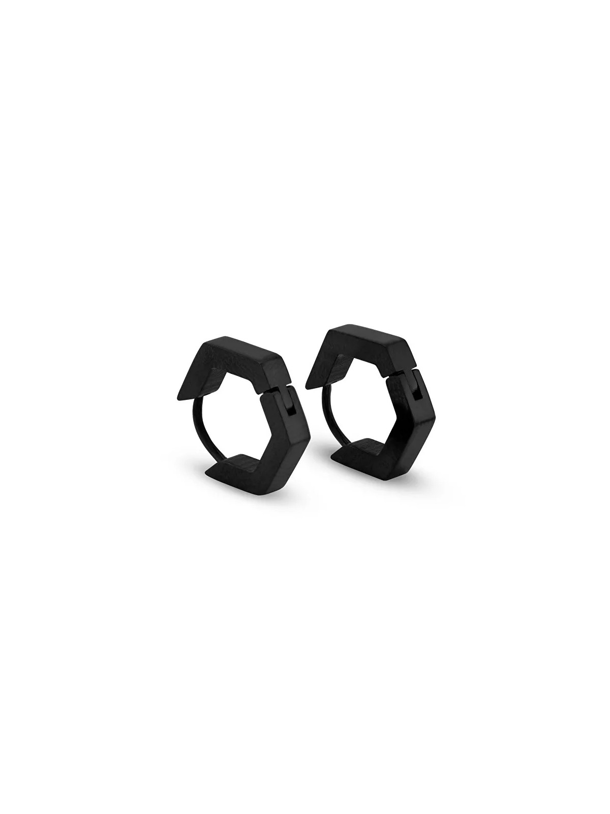 Troli Orecchini rotondi neri KS-158 unisex