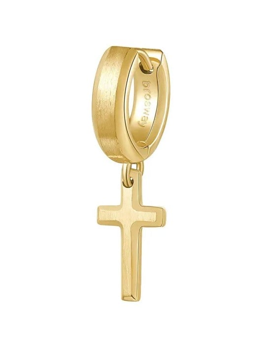 Brosway Modern orecchini singoli placcati oro Cross Ink BIK29 unisex
