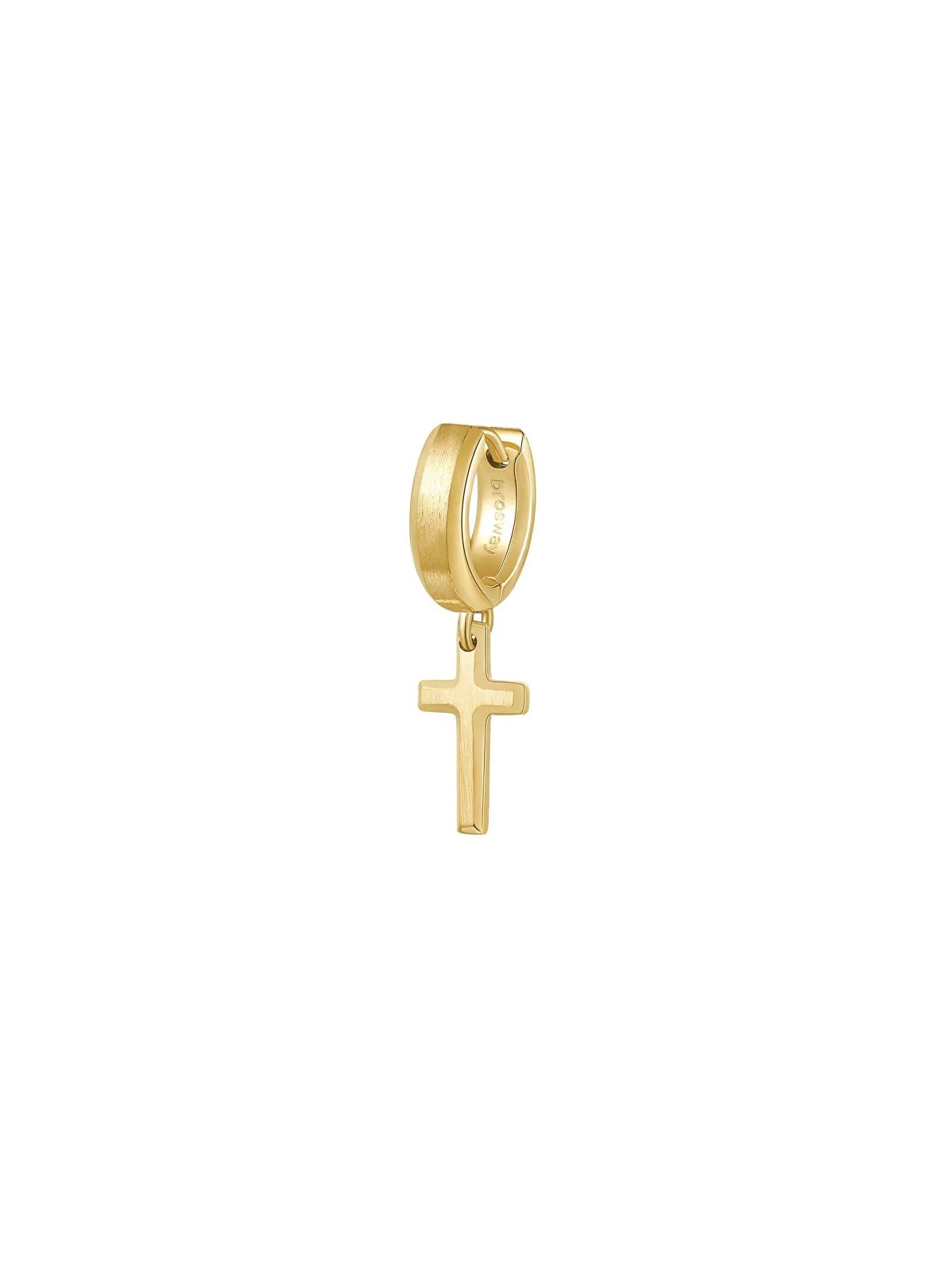Brosway Modern orecchini singoli placcati oro Cross Ink BIK29 unisex