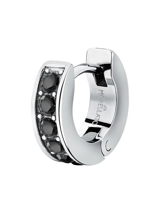 Morellato Orecchino singolo in acciaio con cristalli neri Motown SALS93 unisex