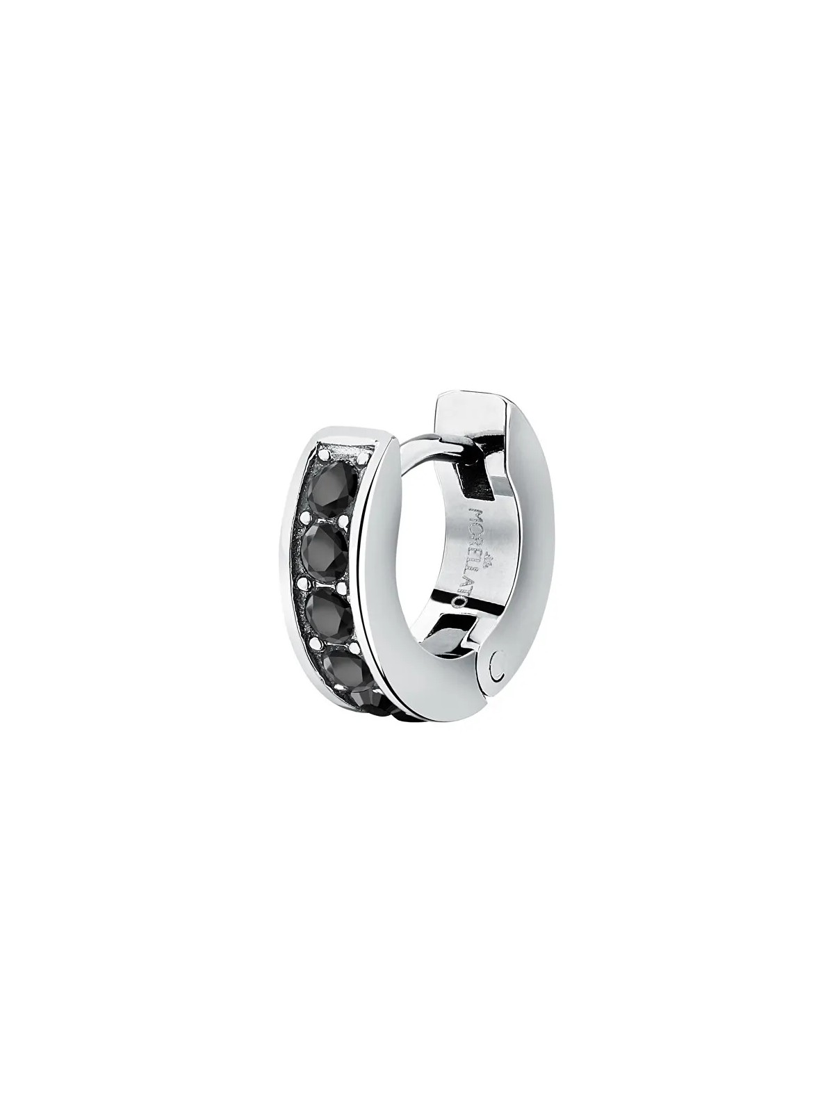 Morellato Orecchino singolo in acciaio con cristalli neri Motown SALS93 unisex