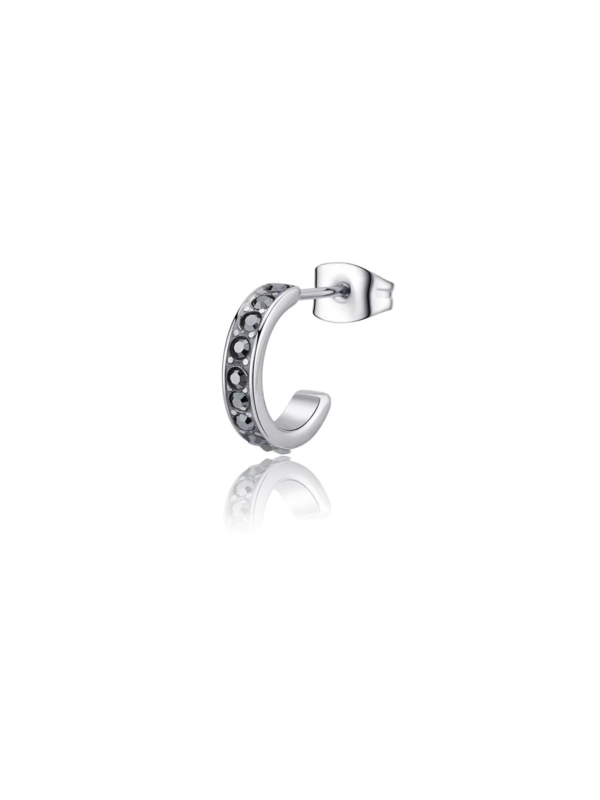 S'Agapõ Orecchino a cerchio singolo con cristalli Snap SNP36 unisex