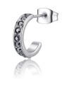S'Agapõ Orecchino a cerchio singolo con cristalli Snap SNP36 unisex