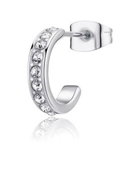 S'Agapõ Orecchino ad anello singolo con crystallis Snap SNP35 unisex