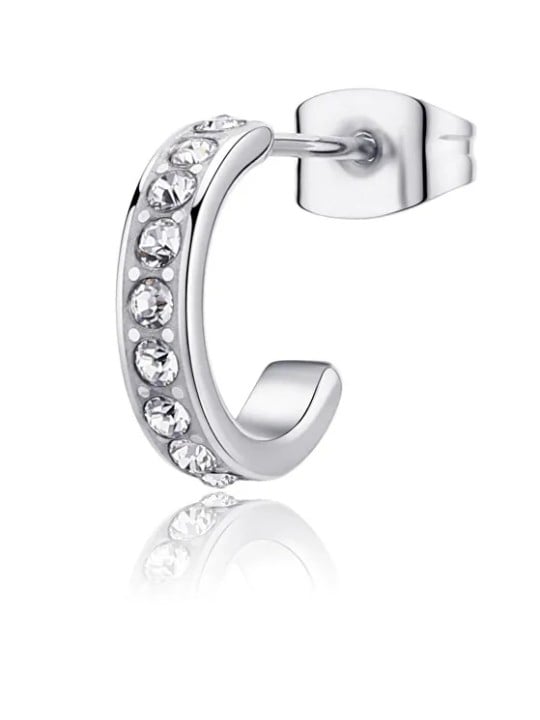 S'Agapõ Orecchino ad anello singolo con crystallis Snap SNP35 unisex