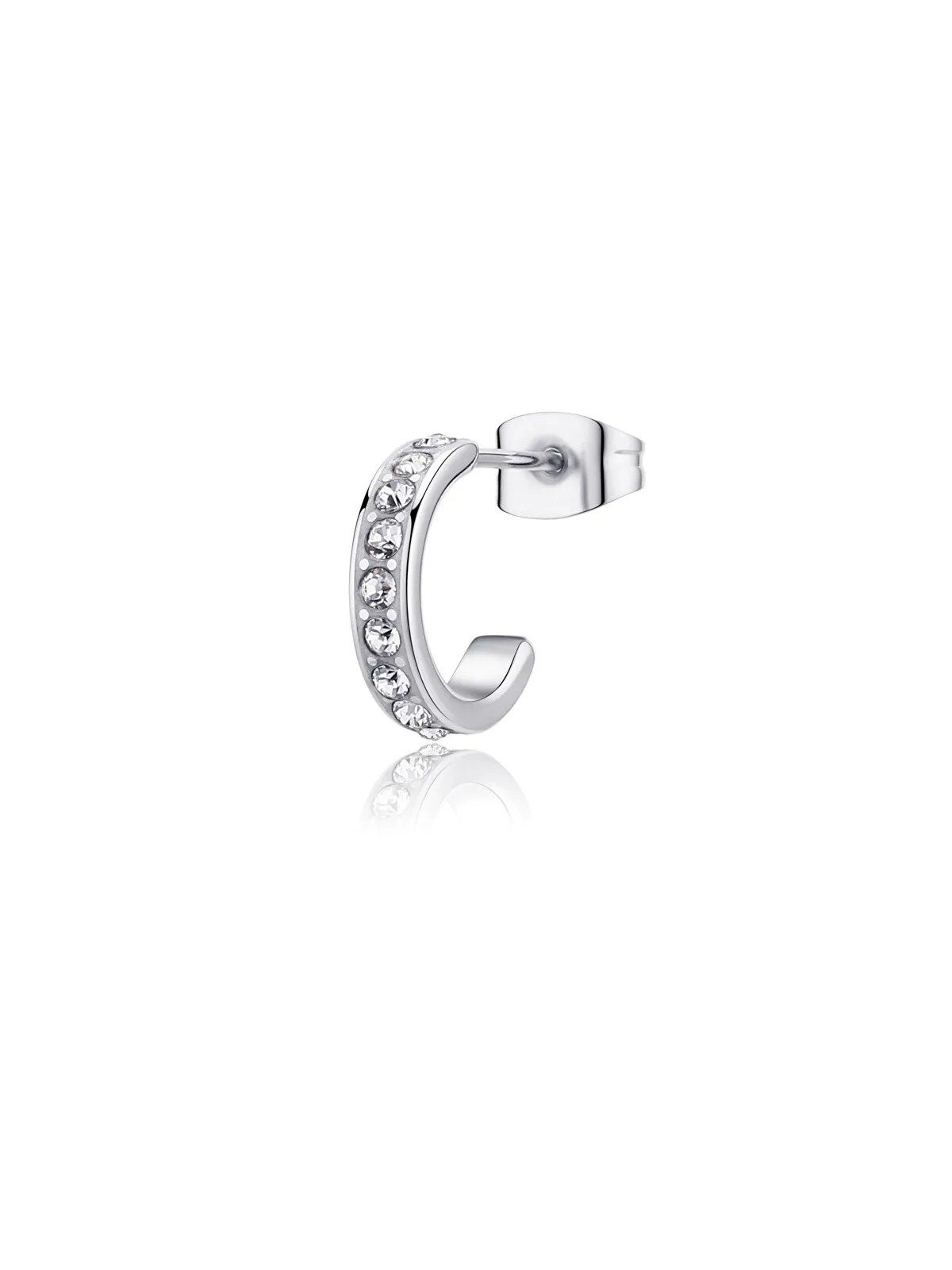 S'Agapõ Orecchino ad anello singolo con crystallis Snap SNP35 unisex