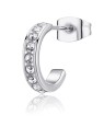 S'Agapõ Orecchino ad anello singolo con crystallis Snap SNP35 unisex