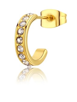 S'Agapõ Orecchino a cerchio singolo con cristalli Snap SNP37 unisex