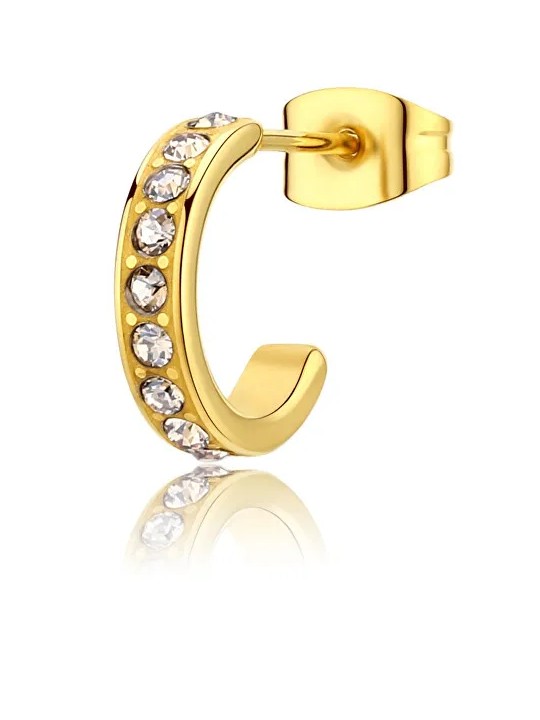 S'Agapõ Orecchino a cerchio singolo con cristalli Snap SNP37 unisex