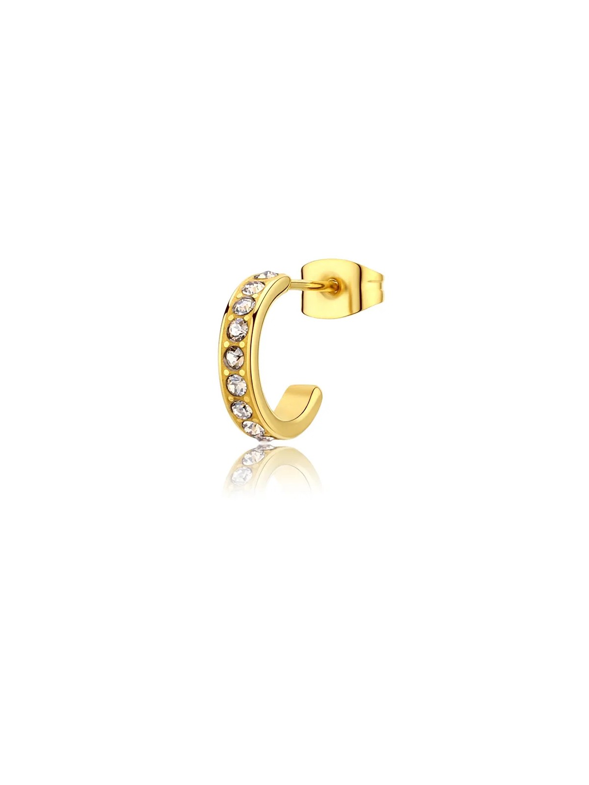 S'Agapõ Orecchino a cerchio singolo con cristalli Snap SNP37 unisex