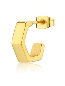S'Agapõ Orecchino singolo rotondo placcato oro Snap SNP33 unisex