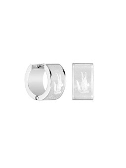 Lacoste Orecchini a cerchio in acciaio Backhand 2040435 unisex