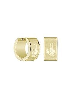 Lacoste Orecchini e cerchio placcati oro Backhand 2040436 unisex