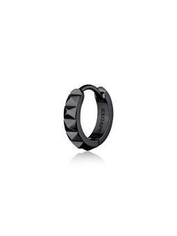 S'Agapõ Orecchino singolo a cerchio nero Attuale SPD36 unisex