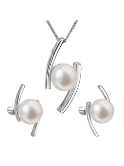 Evolution Group Set di gioielli in argento con perle autentiche Pavona 29039.1B (orecchini, catena, pendente) da donna