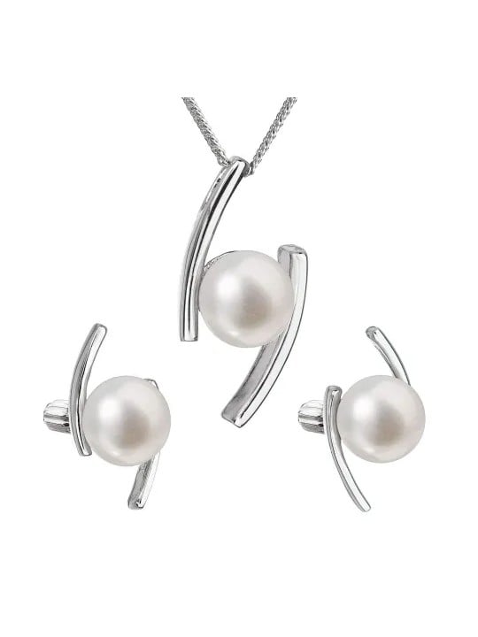 Evolution Group Set di gioielli in argento con perle autentiche Pavona 29039.1B (orecchini, catena, pendente) da donna