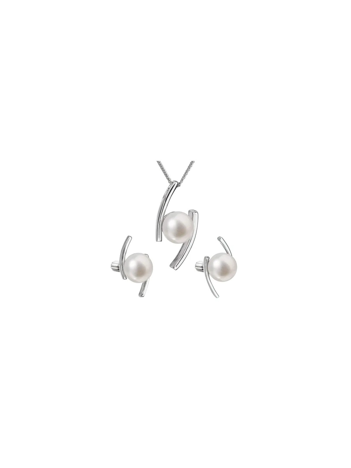 Evolution Group Set di gioielli in argento con perle autentiche Pavona 29039.1B (orecchini, catena, pendente) da donna