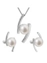 Evolution Group Set di gioielli in argento con perle autentiche Pavona 29039.1B (orecchini, catena, pendente) da donna