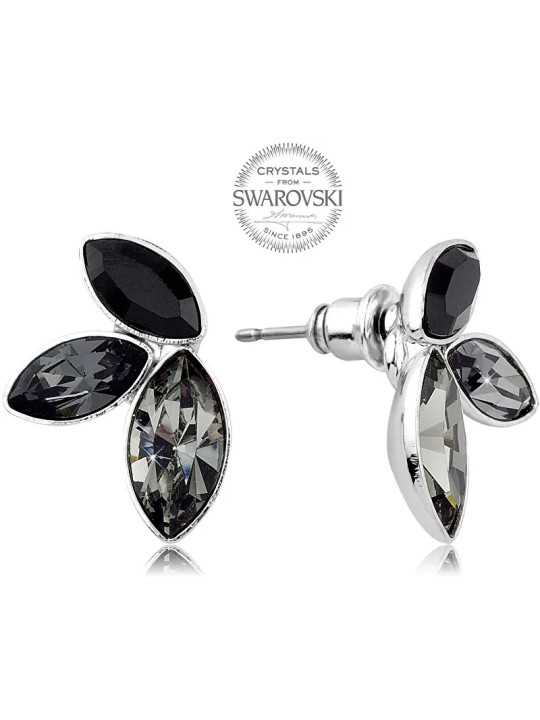Levien Orecchini con tre cristilla Navette scuri donna