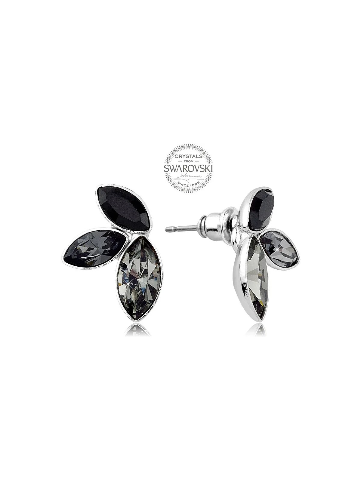 Levien Orecchini con tre cristilla Navette scuri donna