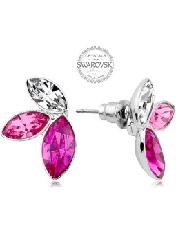 Levien Orecchini con tre cristilla nelle rosa navette donna