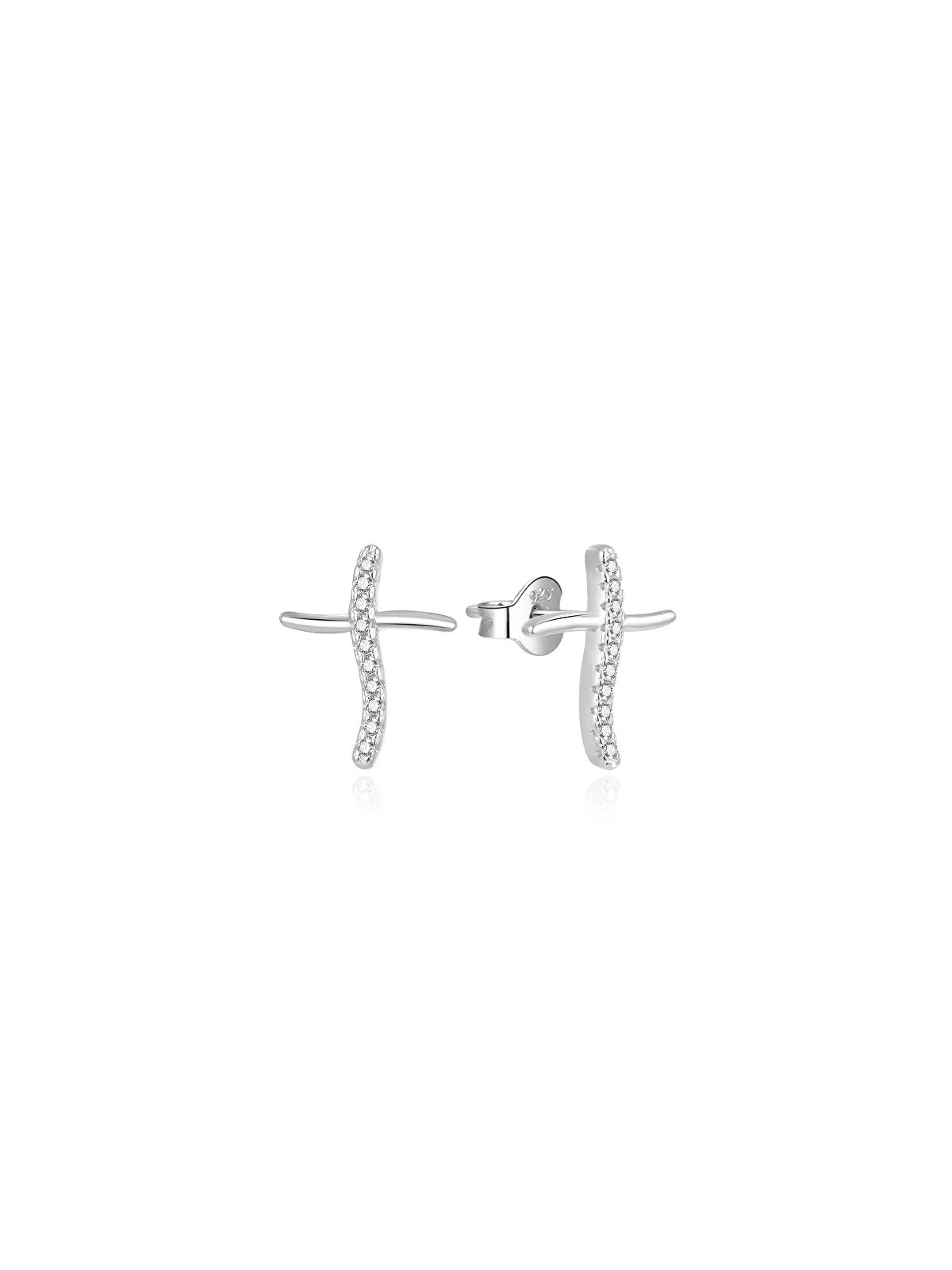 Beneto Orecchini moderni in argento con zirconi Croci AGUP2000 donna