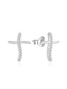 Beneto Orecchini moderni in argento con zirconi Croci AGUP2000 donna