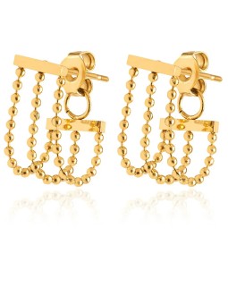 Troli Orecchini originali placcati in oro con catene da donna