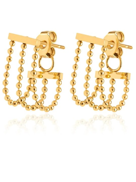 Troli Orecchini originali placcati in oro con catene da donna