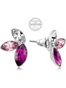 Levien Orecchini con tre cristilla nelle tonaia viola Navette donna