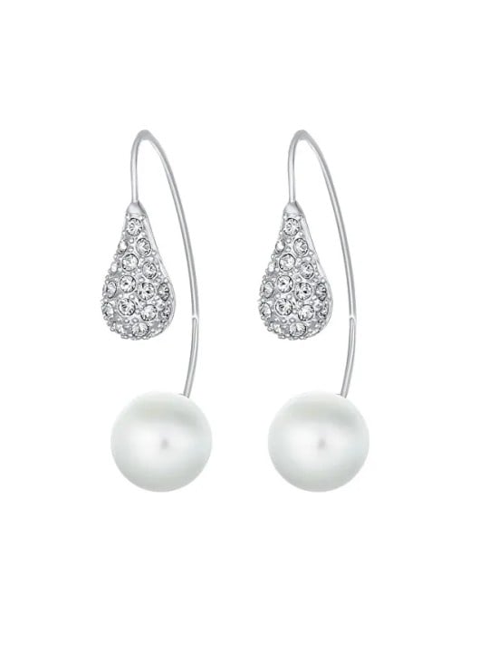 CRYSTAlp Orecchini moderni con cristilla Swarovski e perla LuxePearl 42369.R donna