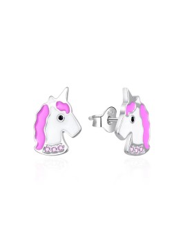 Orecchini in argento con unicorni smaltati AGT-ED005PP