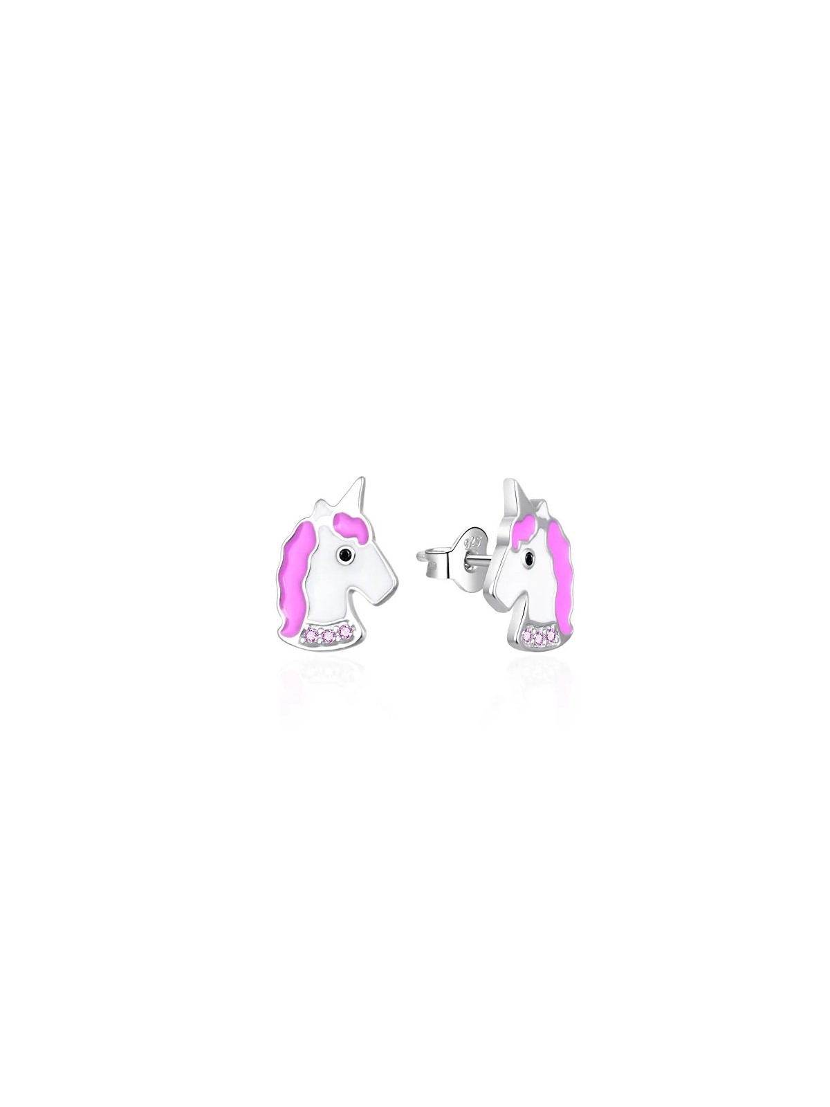 Orecchini in argento con unicorni smaltati AGT-ED005PP