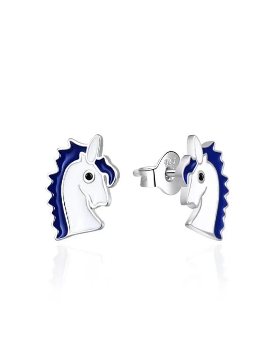 Orecchini in argento con unicorni smaltati AGT-ED006P
